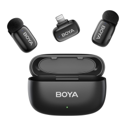 Boya Mini-15 Ultracompact 2.4GHz Wireless Microphone System with Lightning plug(Black)